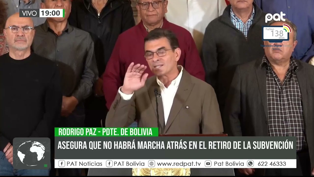 Rodrigo Paz ratifica fin de la subvención estatal