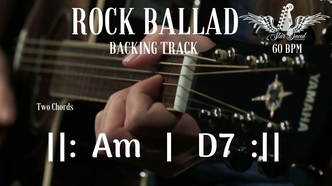 Backing Track Rock Ballad  Two Chords in Am  D7
