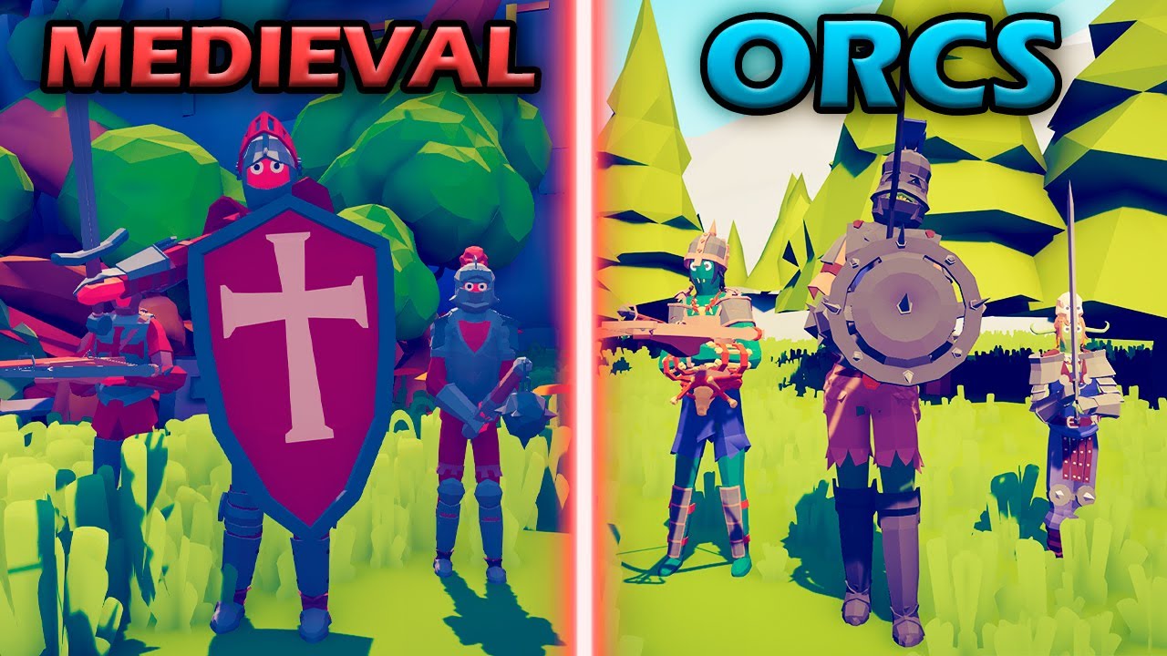 ORCS TEAM vs MEDIEVAL TEAM - Totally Accurate Battle Simulator TABS