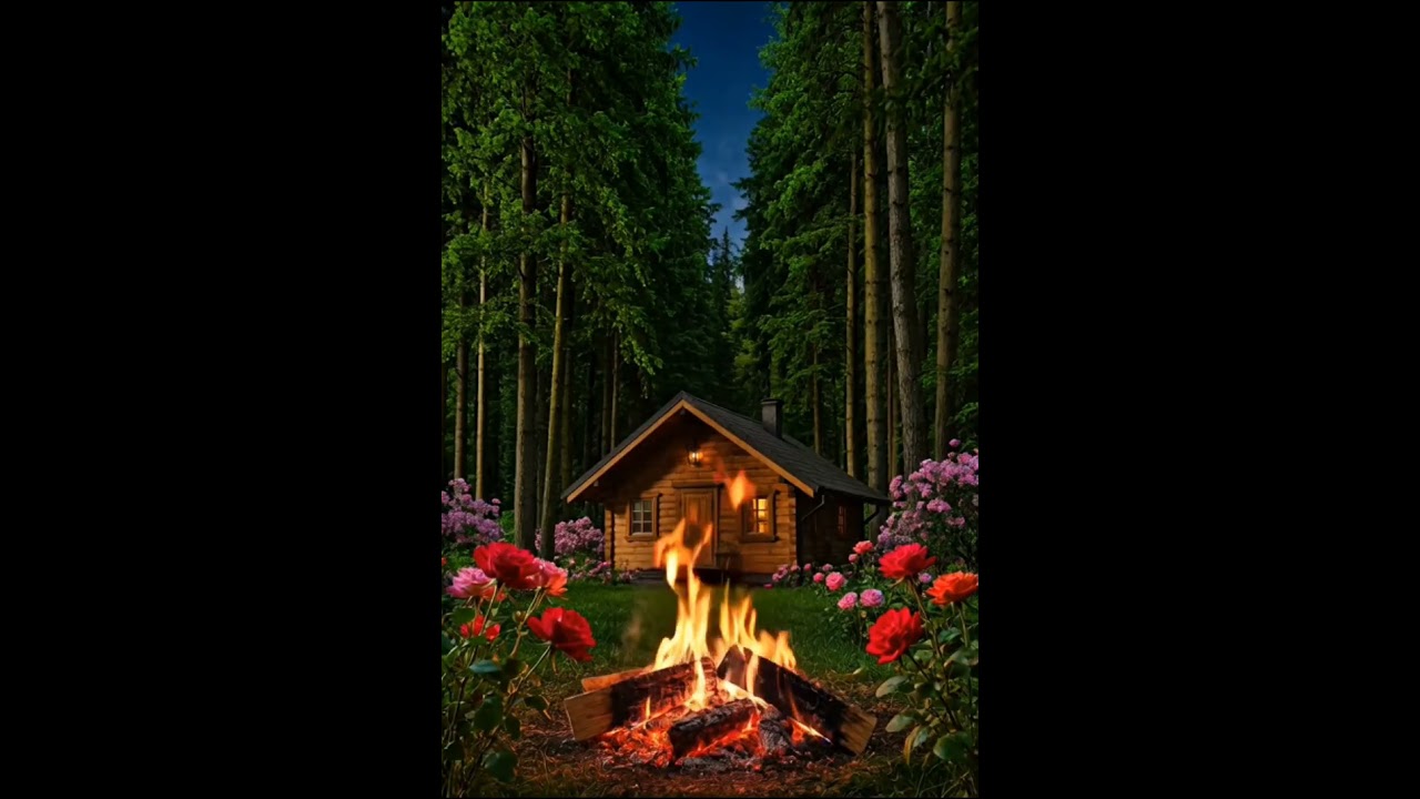 Peaceful Forest Campfire at Night | Sleep & Relax