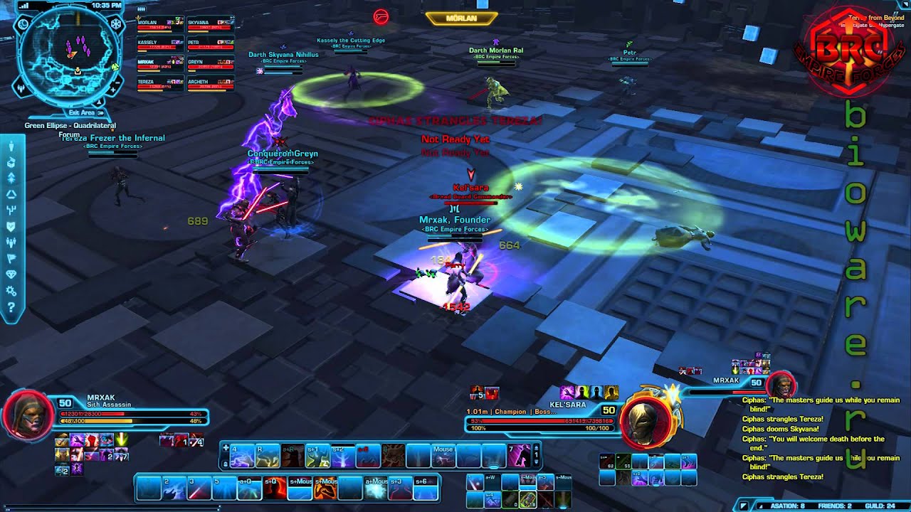 SWTOR TFB Ciphas, Heirad, Kel'sara HM8 (Tank POV) Live