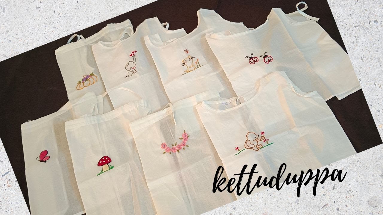 Cotton New Born Baby Dresses With Cute Little Hand Embroidery Designs | Kettuduppa for 0-6 months