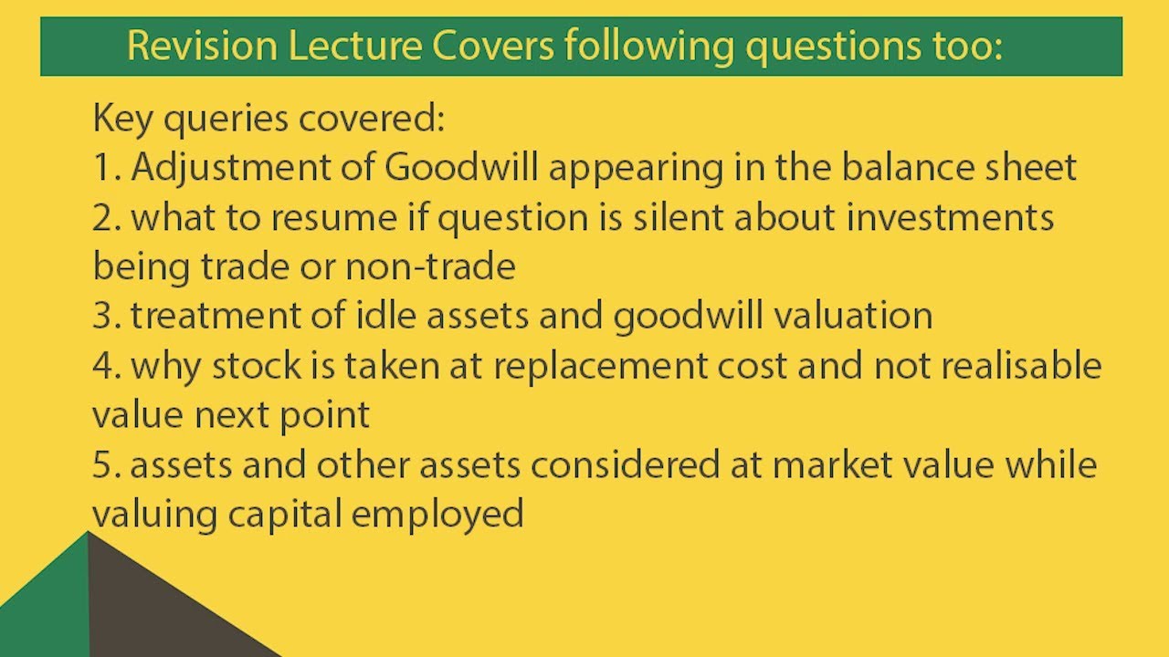 CA Final Revision Lecture May 2019 by CA Sarthak Jain (FR - Valuation)