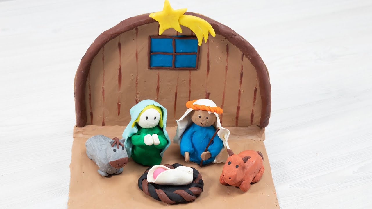 Manualidad belén con plastilina - Manualidades para niños