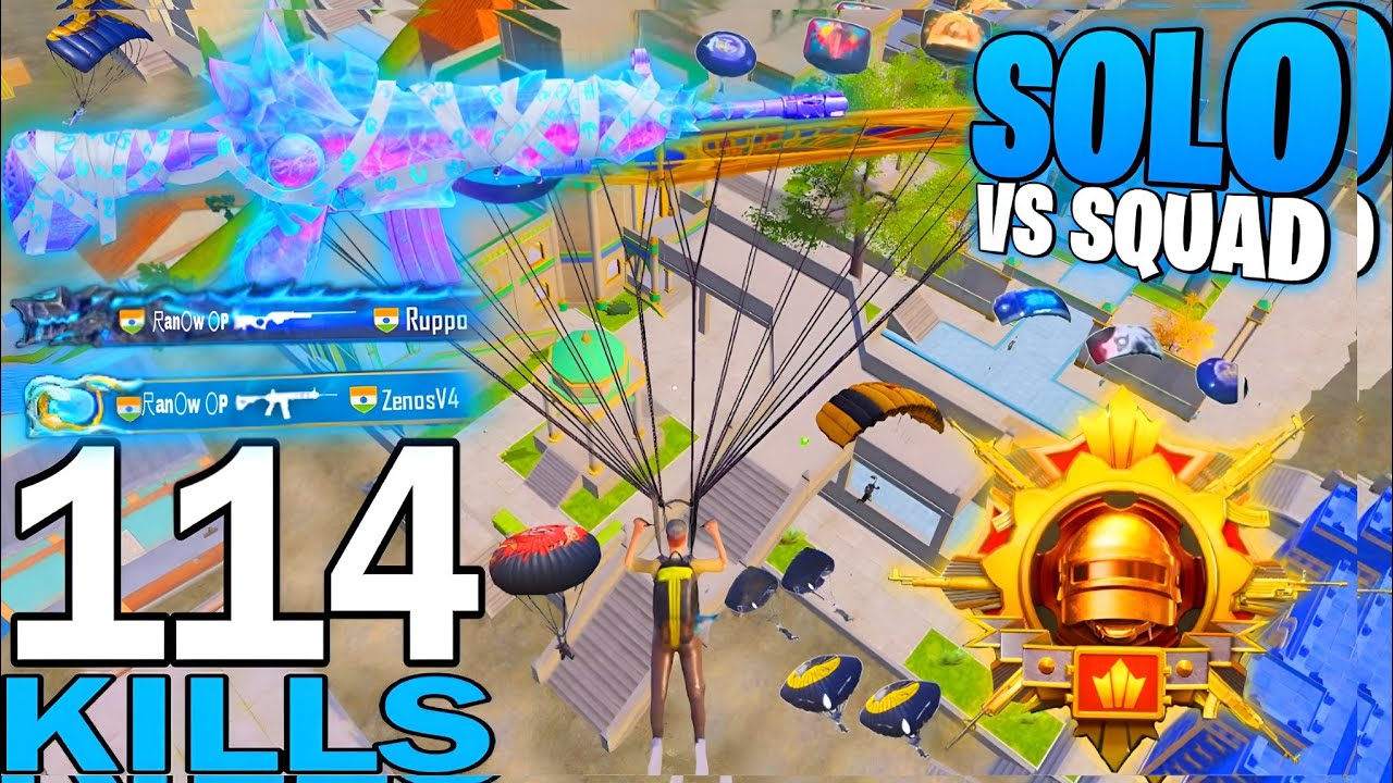 Wow MY 🥰  NEW BEST SOLO VS SQUID FULL RUSH GAMEPLAY 114KILL 😈  FULL AGRESSIVE 