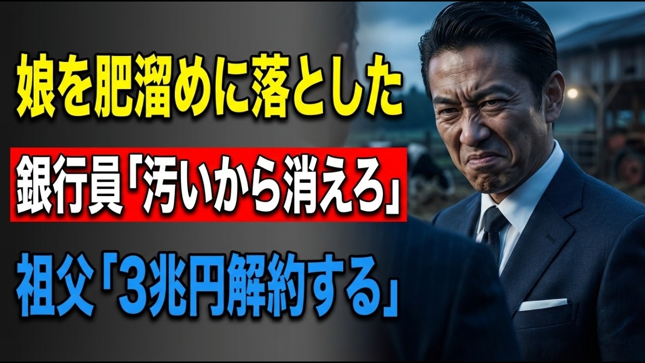 「片親貧乏ガキが搾る牛乳はバイ菌の塊！500ケースキャンセルw」母娘で営むボロ酪農場を見下すエリート銀行員―翌朝、乳業会長の祖父「預金3兆円をライバルへ移行する」路上で飢える末路に#泣ける話 #感動
