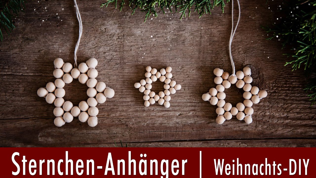 Sterne aus Holzkugeln | Weihnachtliches DIY | Weihnachtsbaumschmuck selbstgemacht