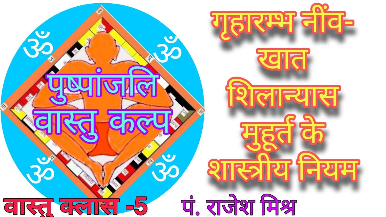 गृहारम्भ, नींव पूजन, शिलान्यास मुहूर्त के वास्तु शास्त्रीय नियम। वास्तुशास्त्र। Pandit Rajesh Mishra
