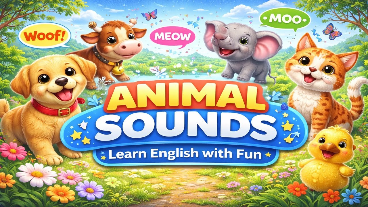 Fun Animal Sounds for Kids🐾🎶 | Learn English for Kids