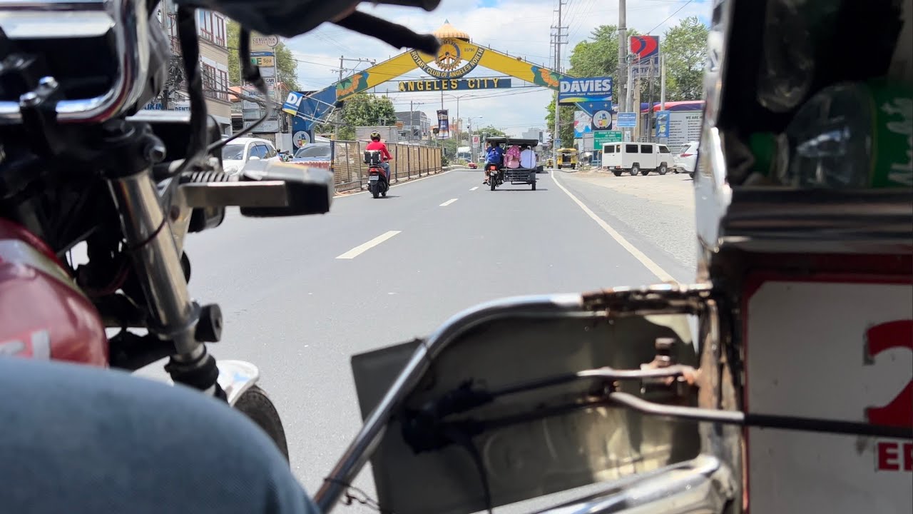 Tricycle Ride, Angeles City, Philippines 🇵🇭 HD #angelescity #pampanga #motorcycle