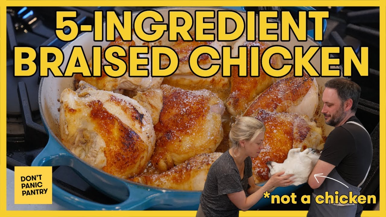 Don't Panic Pantry: 5 Ingredient Braised Chicken (Chicken in Pink Sauce)