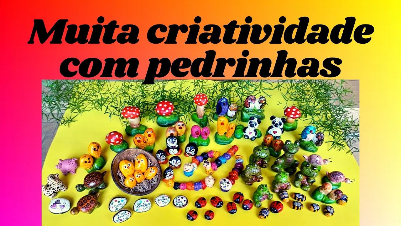 Muita CRIATIVIDADE com PEDRINHAS de RIO - Artesanato para jardins/Decoração