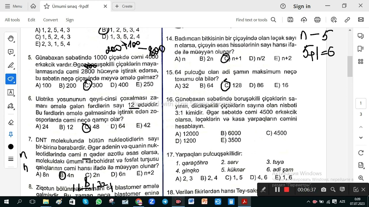 TAİM Ümumi sınaq  9