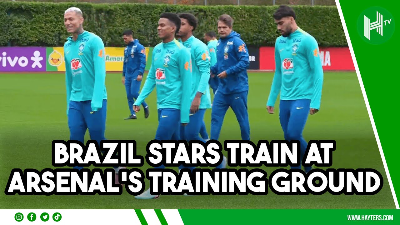 Estevao, Casemiro & Rodrygo train with Brazil at Arsenal&rsquo;s training ground