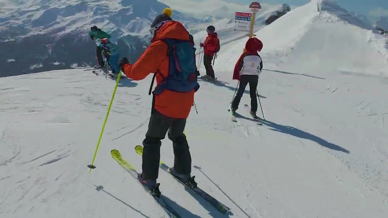 Snowboarding from Verbier - Attelas (2727m) to La Chaux (2260m) 4k