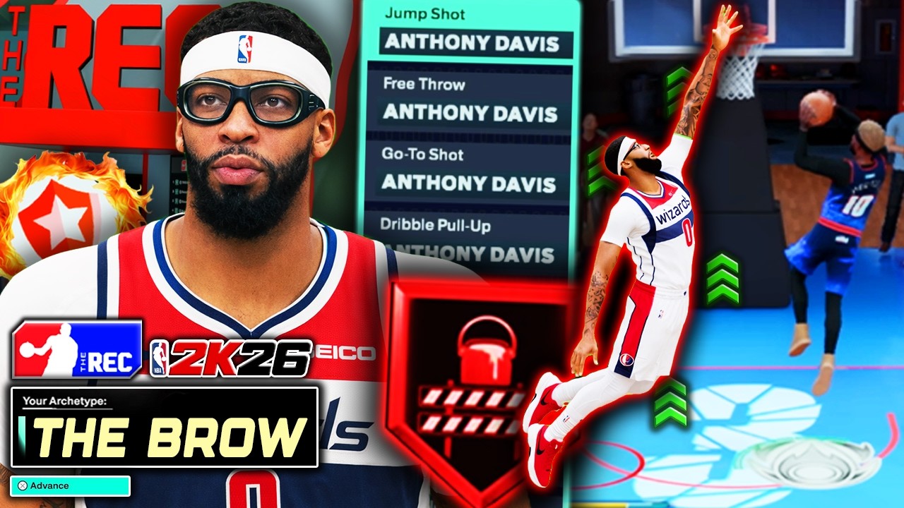 Playing Realistically in Random Rec on 6'10 Anthony Davis Build *ONLY Using AD Animations* NBA 2K26