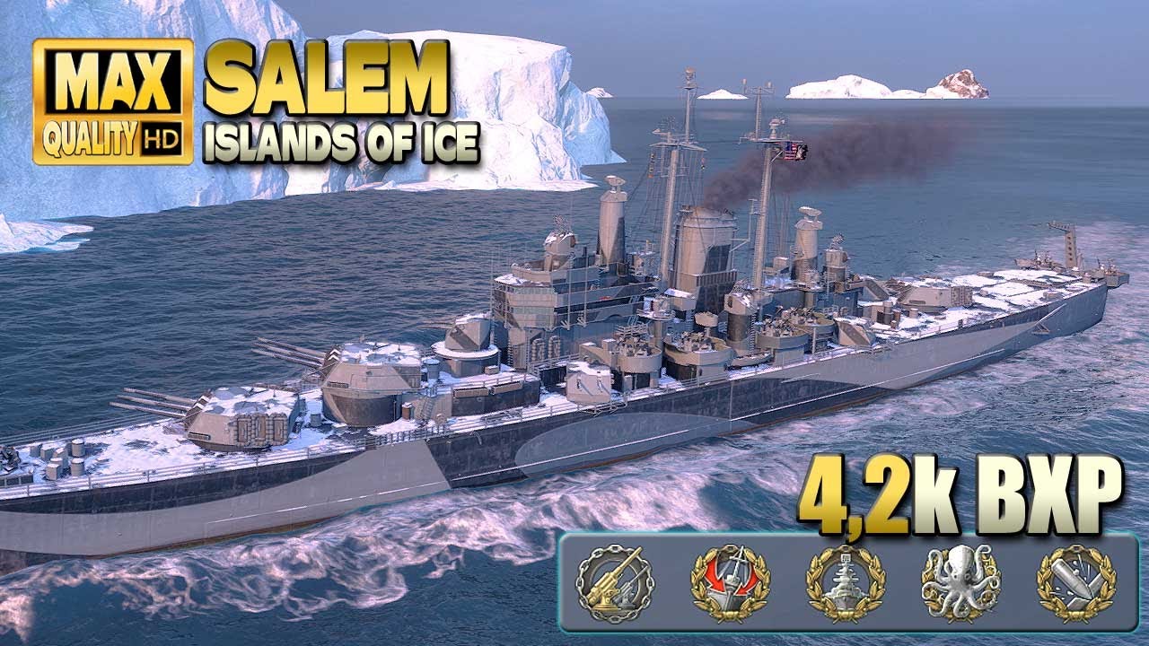 Крейсер &laquo;Салем&raquo;: Отличная игра с базовым опытом 4200 &mdash; World of Warships