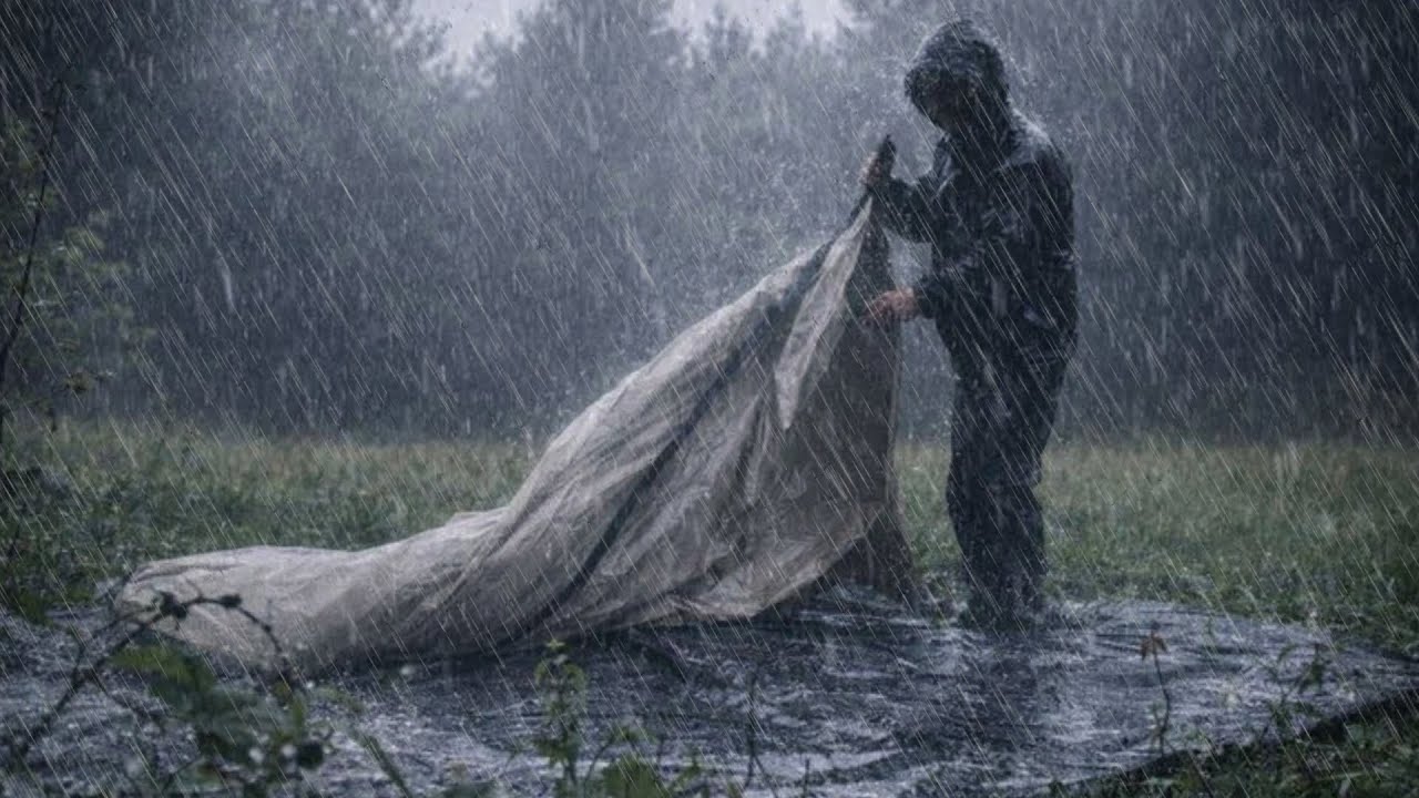 LONGEST VERY DOWNPOUR‼️SUPER HEAVY RAIN IN FOREST🌧️SOLO CAMPING IN HEAVY RAIN