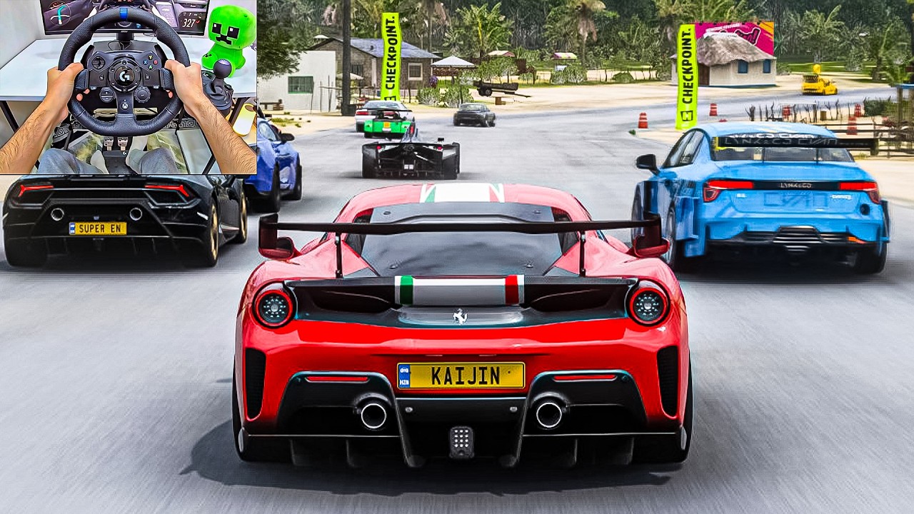 Ferrari 488 Pista VS Track Toys - Forza Horizon 5 | Logitech G923 Steering Wheel