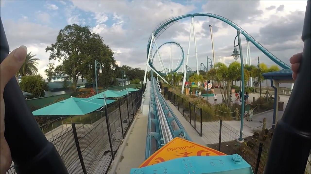 Pipeline: The Surf Coaster POV On Ride 1st Time Riding Reaction - Seaworld, Orlando