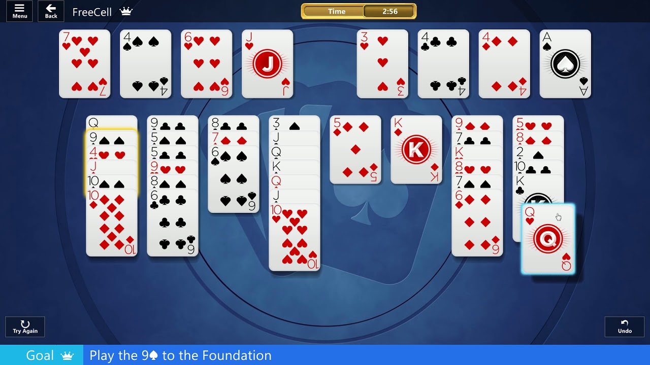 ᐶ 16 May 2019 - FREECELL SOLITAIRE - Microsoft Solitaire Collection (9-spades to the foundation)