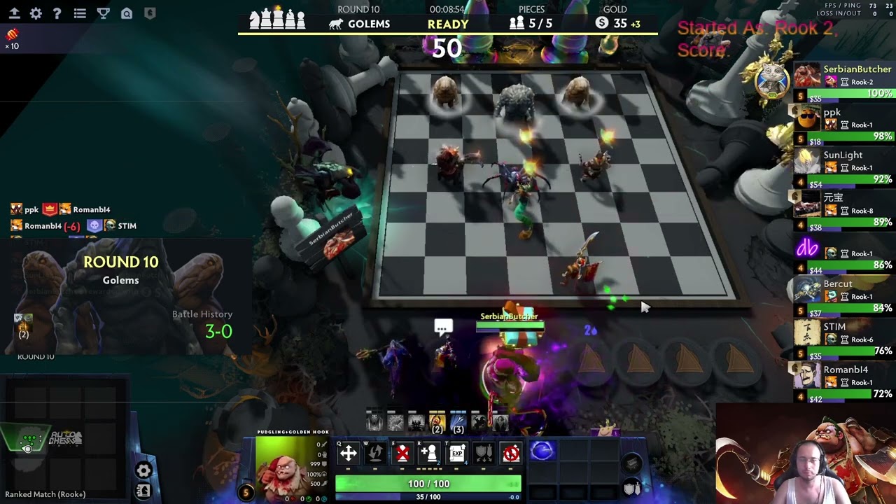 Faceless 3 Cost! 06.7.2023 Dota Auto Chess S26 Rook+ Game!