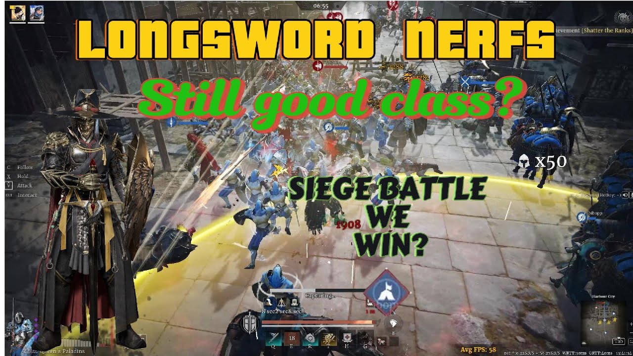 LONGSWORD NERFS-STILL VIABLE?SIEGE BATTLE-Conqueror's blade