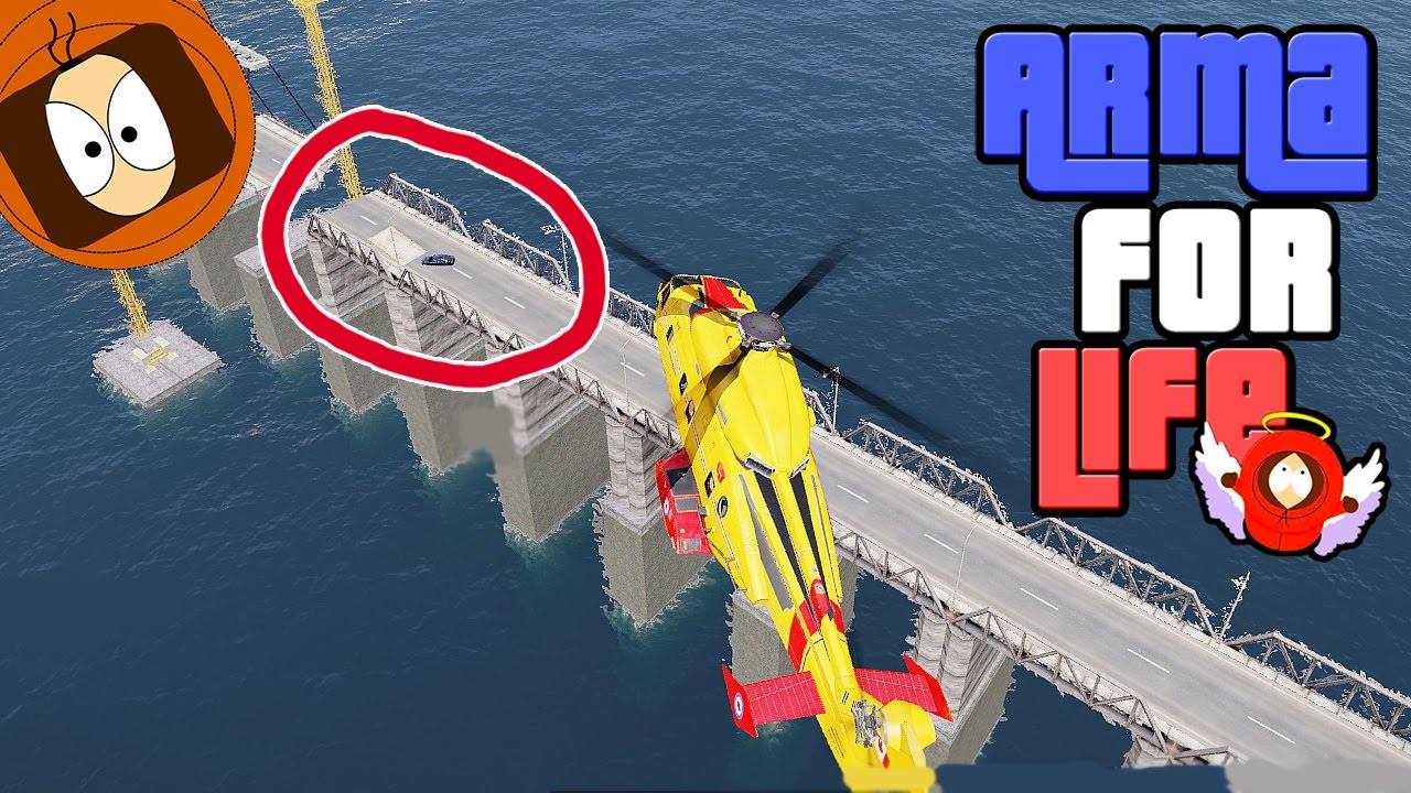POMPIER LIFE : DRAGON + PLONGEUR - ACCIDENT SUR UN PONT ! | ARMA FOR LIFE