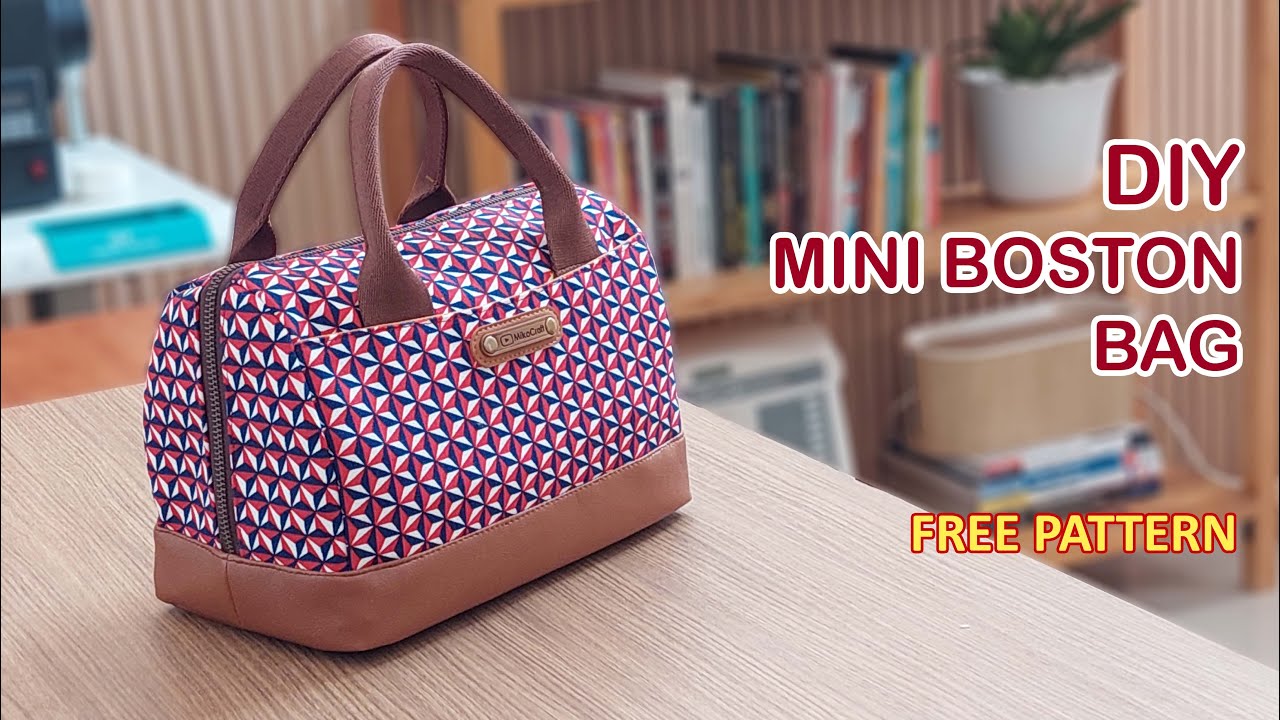 DIY Mini Boston Bag - How to sew small handbag - Tutorial cara membuat tas mini