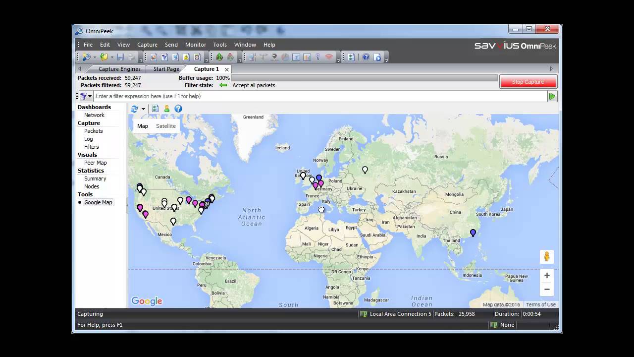 Google Maps Plugin for Omnipeek