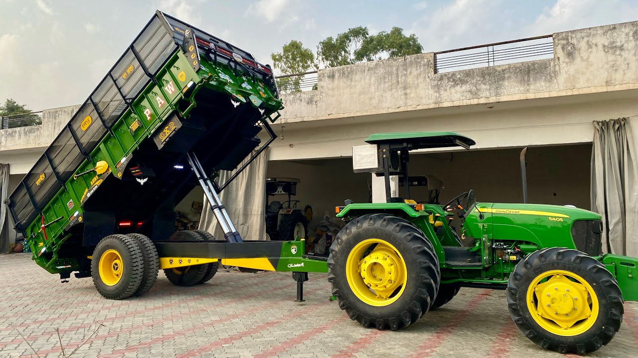 Modified 16ft trolley X John Deere 5405 4x4