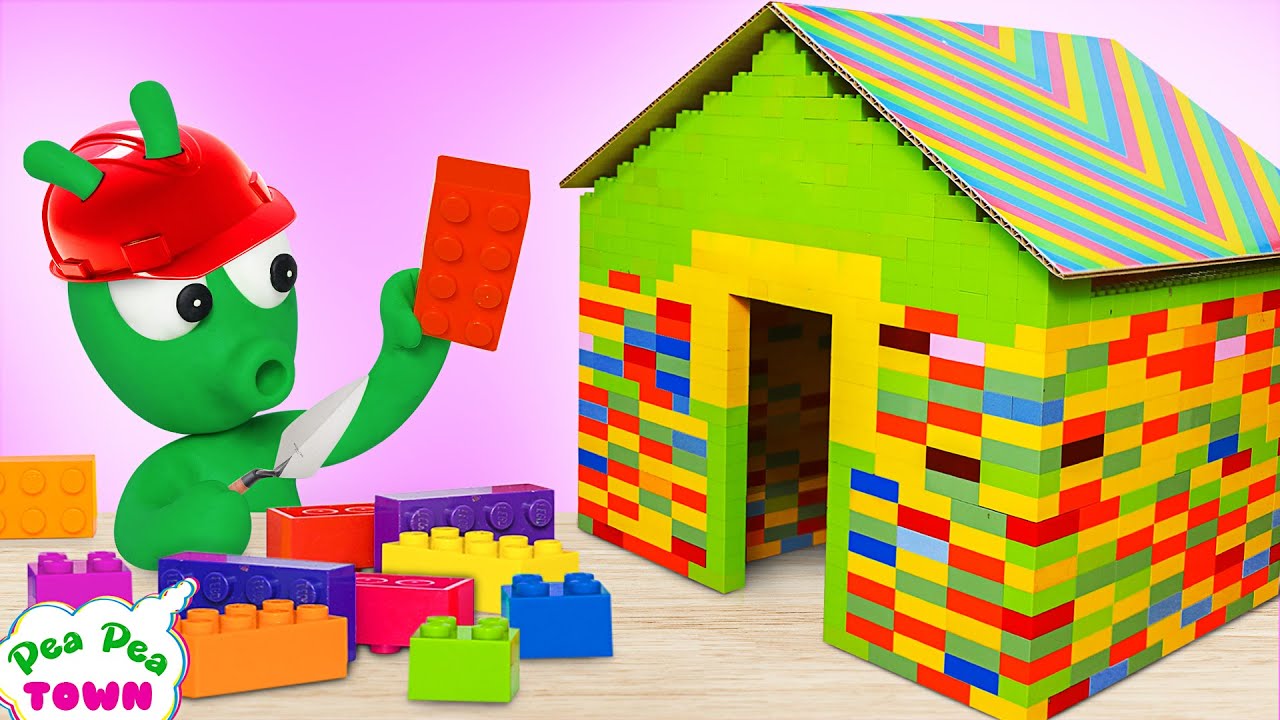 Pea Pea Builds Colorful Lego Playhouse | Cartoon for Kids