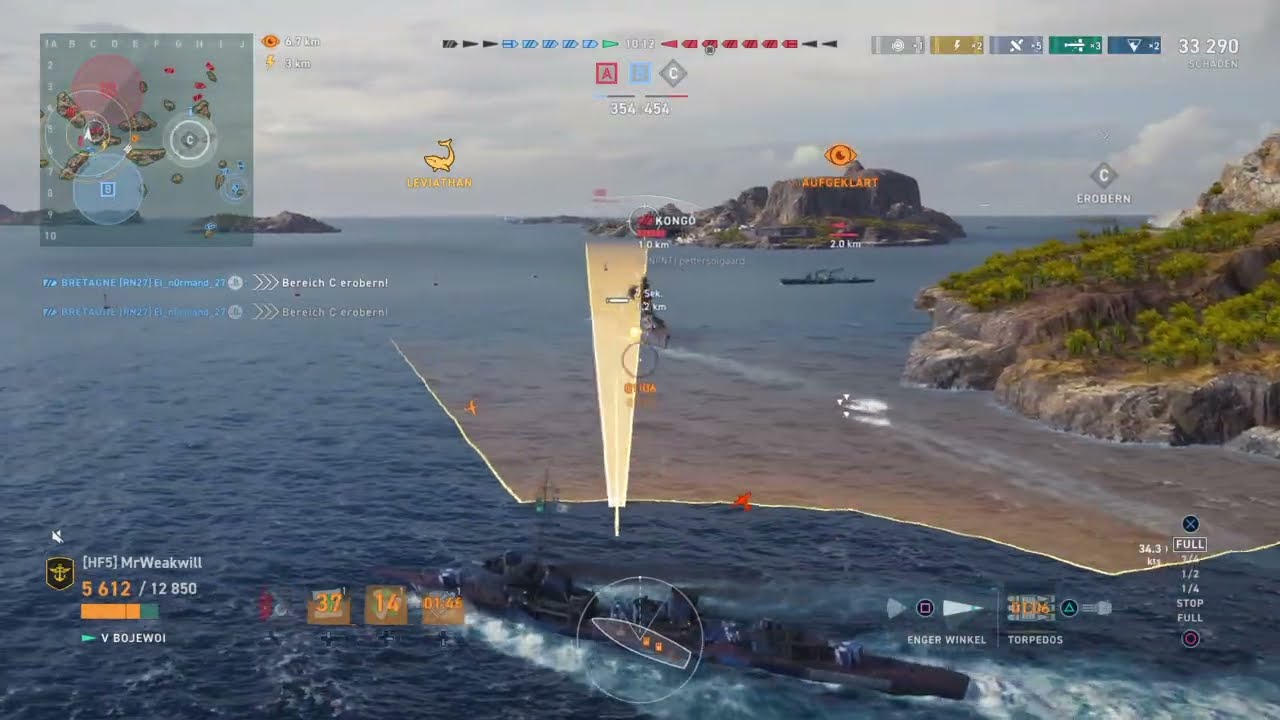 Great Destroyer Battle with double strike at World of Warships Legends