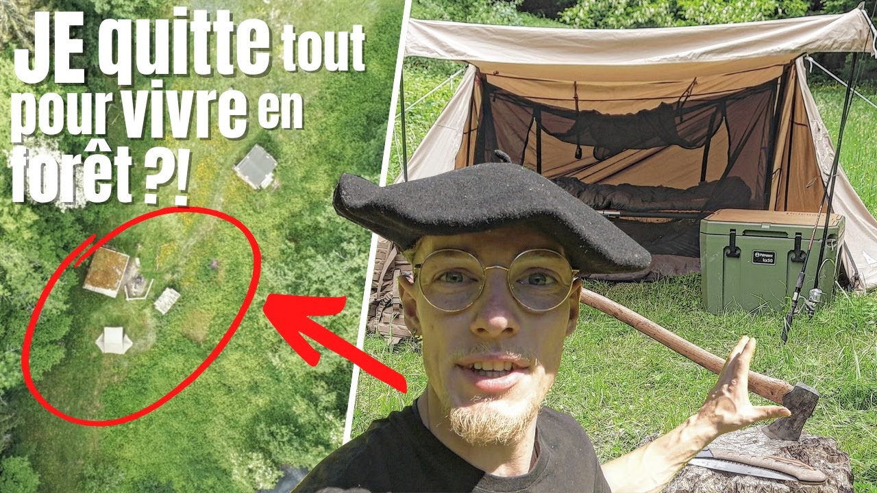 4 JOURS SEUL EN CAMP BUSHCRAFT AU MILIEU DE LA FORÊT | Pêche, établi froissartage, chope en bois ...