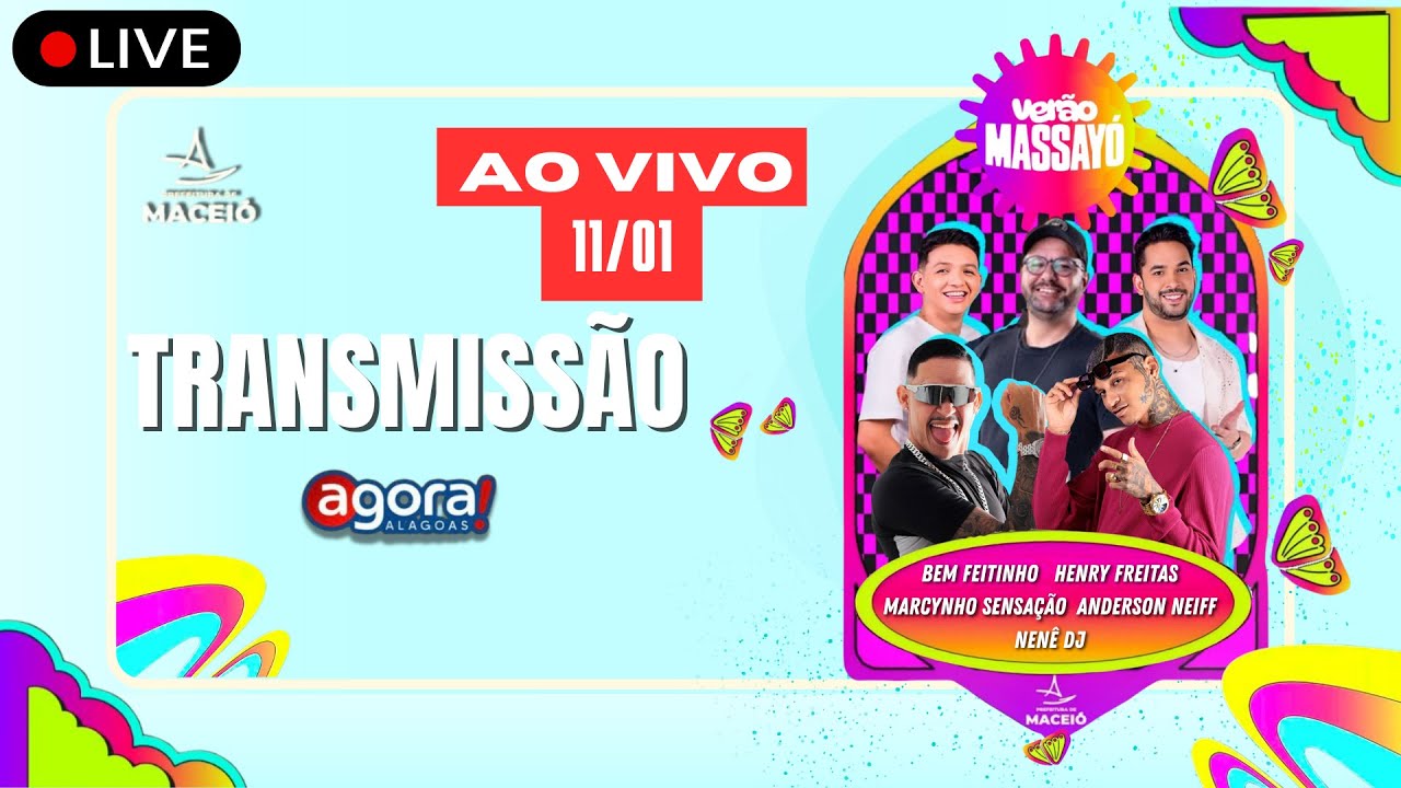 Transmissão Ao Vivo: Verão Massayó - Henry Freitas, Anderson Neiff e Marcynho Sensação