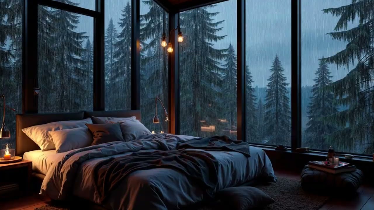 Forest Window Rain Piano | Warm Ambient Piano for Sleep, Calm Focus and Night Relaxation