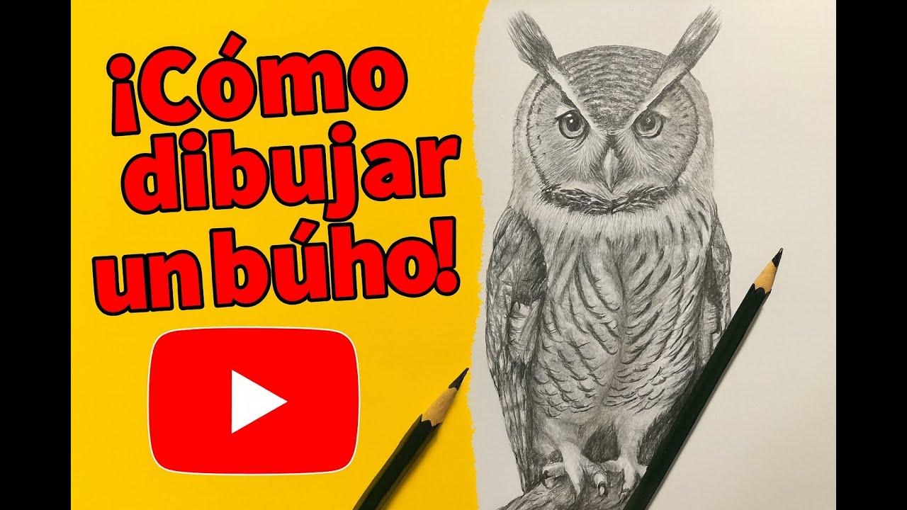 BÚHO: Dibujo a lápiz desde cero | Instrucciones paso a paso | ФИЛИН | EAGLE OWL |