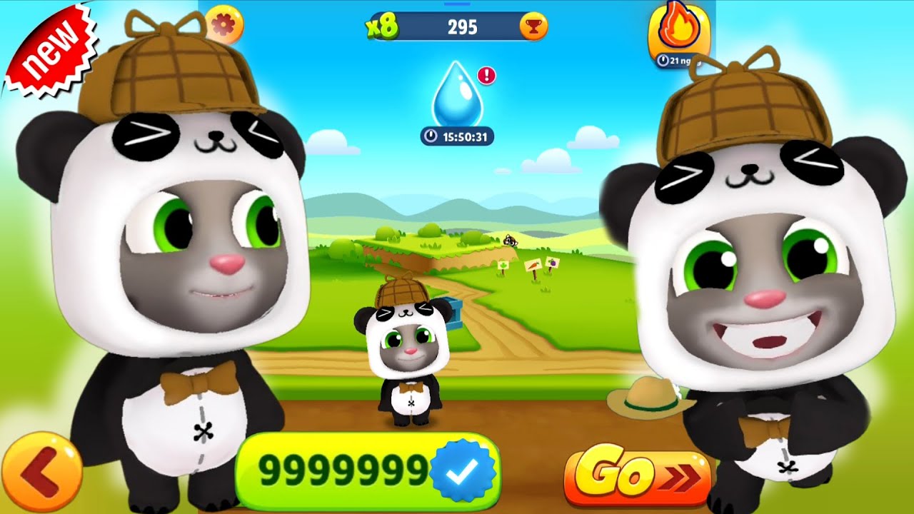 Talking Tom Gold Run - Pandaa Tom 9999999 - Full 57 Unlocked Characters - New Update