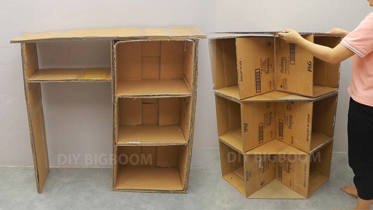 DIY Cardboard Study Desk and Corner Shelf for Any Space
