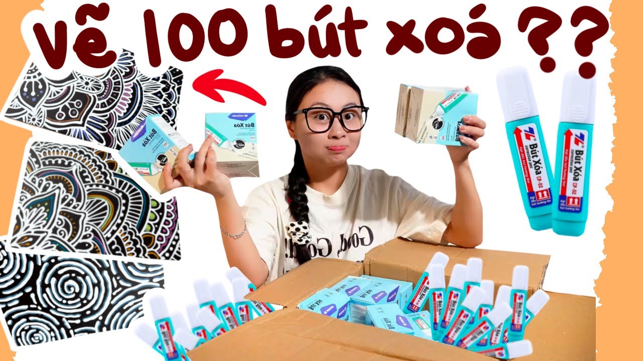 THỬ THÁCH VẼ HẾT 100 CÁI BÚT XÓA VỚI PHONG CÁCH MANDALA QUÁ LÀ ĐAU CỔ TAY HUHU | Beisme