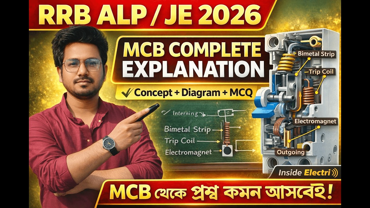 🔥RRB ALP / JE 2026 | বাংলায় MCB Complete Explanation | Concept + Diagram + MCQ | Railway Electrical
