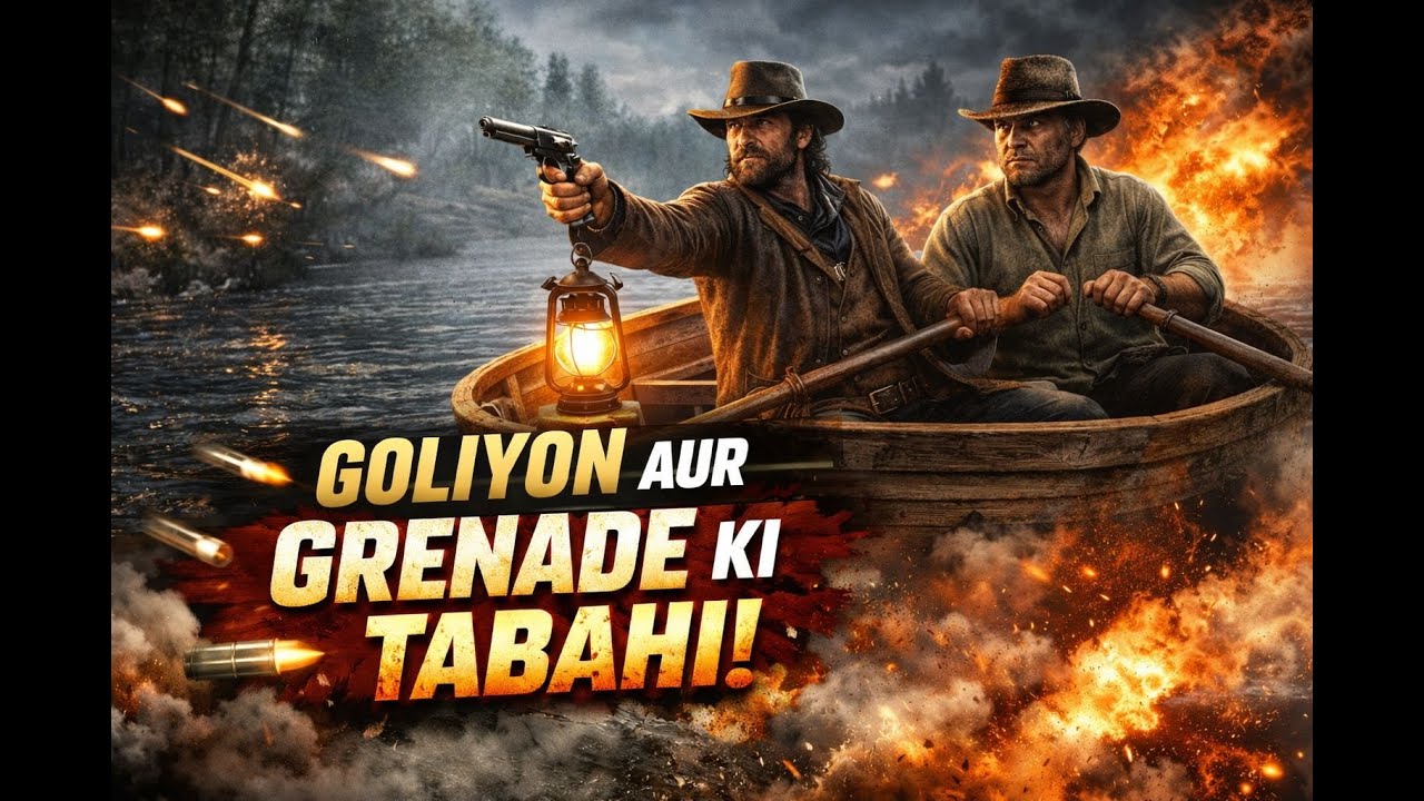 Nadi Shant Thi… Lekin Babar Ki Goliyon Aur Grenade Ne Macha Di Tabahi | Red Dead Redemption 🌊😰