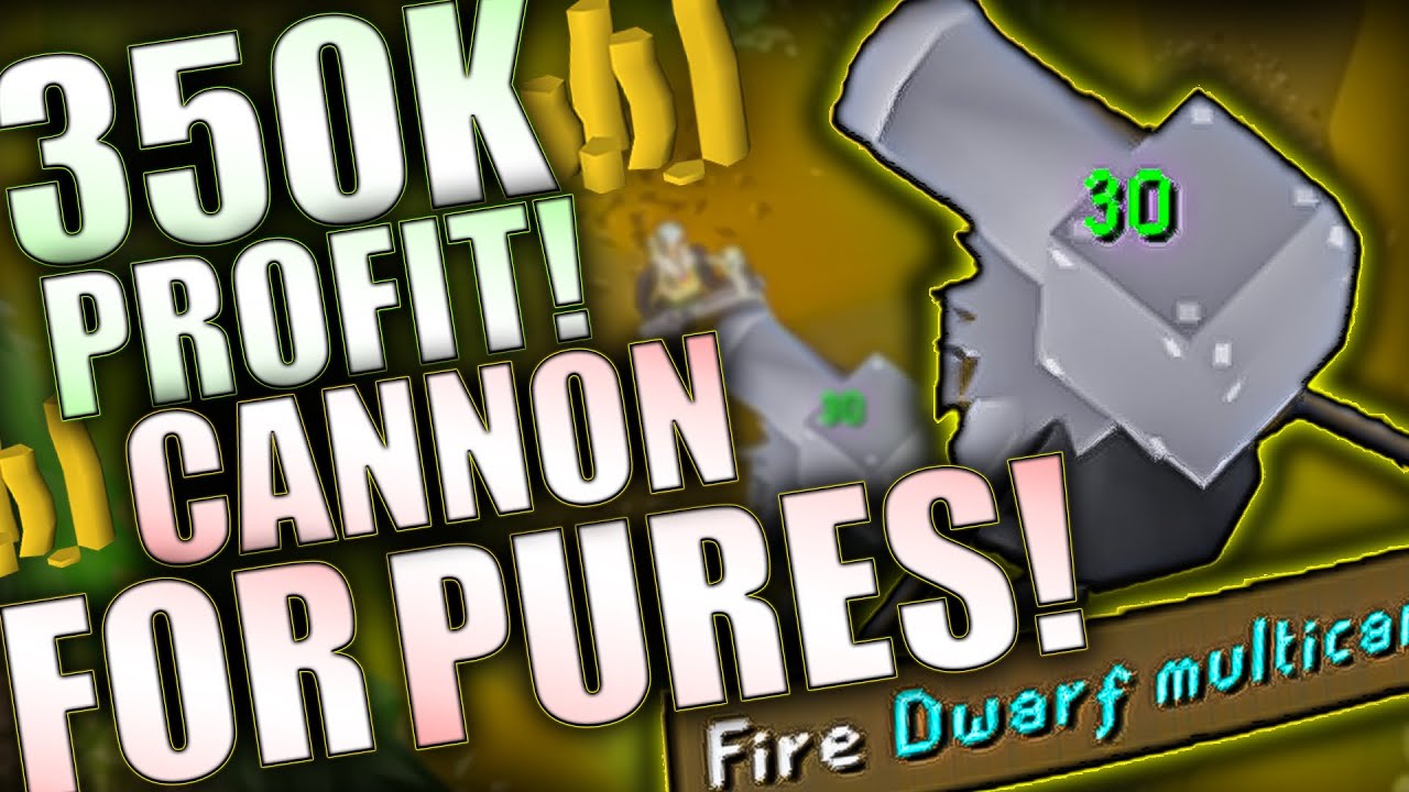 350k PROFIT CANNONING with a PURE - Great XP Better GP! OSRS Profitable Cannon Training Spots!