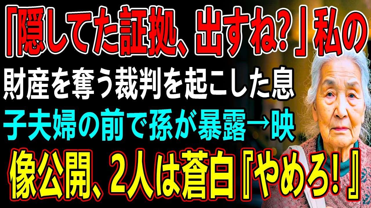 「隠してた証拠、出すね?」私の財産を奪う裁判を起こした息子夫婦の前で孫が暴露映像公開、2人は蒼白『やめろ!』