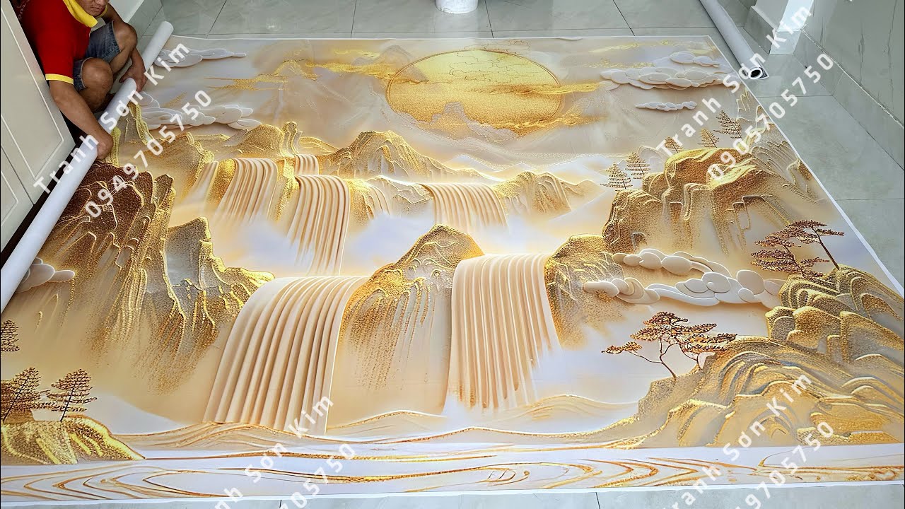 Tranh 3D Sơn Kim Công Nghệ In Dát Vàng Như Thật