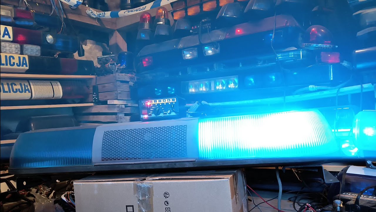 Whelen 8000 strobe i Whelen 295SLSA6 pokaz sygnalizacji świetlnej i dźwiękowej 