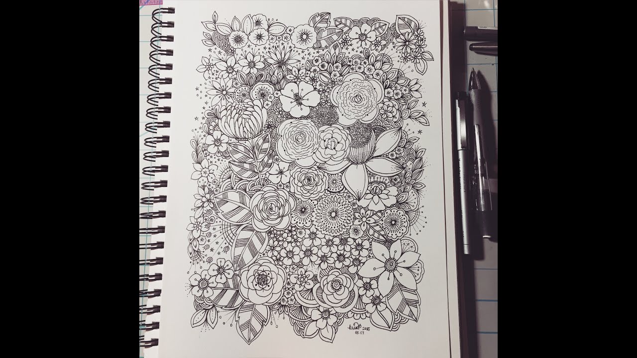 x8 speed - Flower shapes 2 -zen doodles by KC