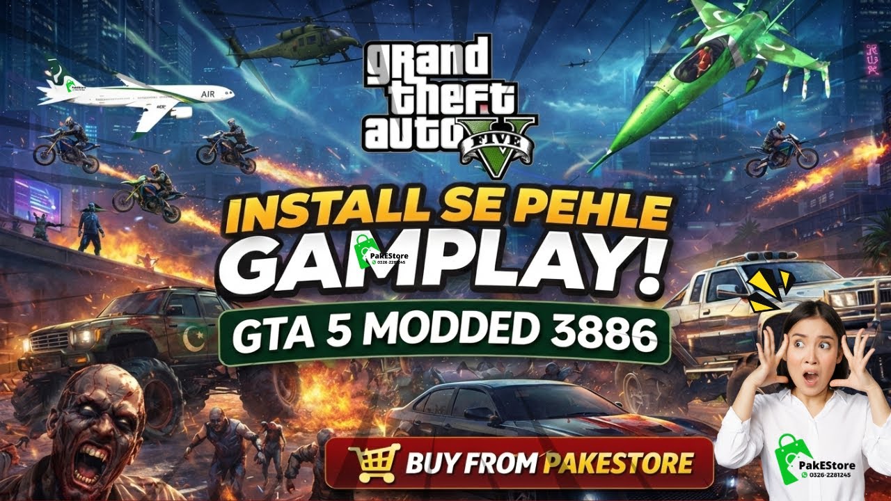 GTA 5 Fully Modded Latest Version v3586 | Complete Gameplay Preview Before Buy | Mods | PakEStore