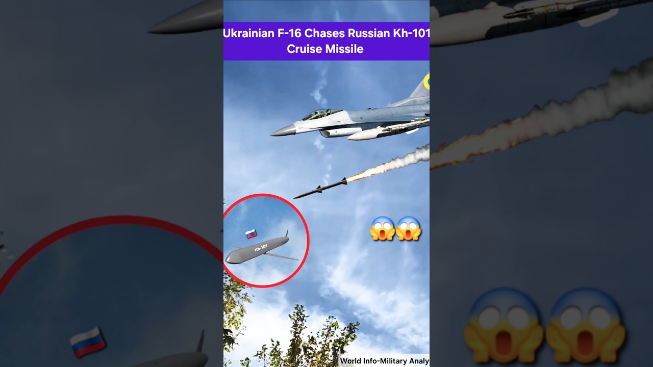 Ukrainian F-16 Chases Russian Kh-101 Cruise Missile |