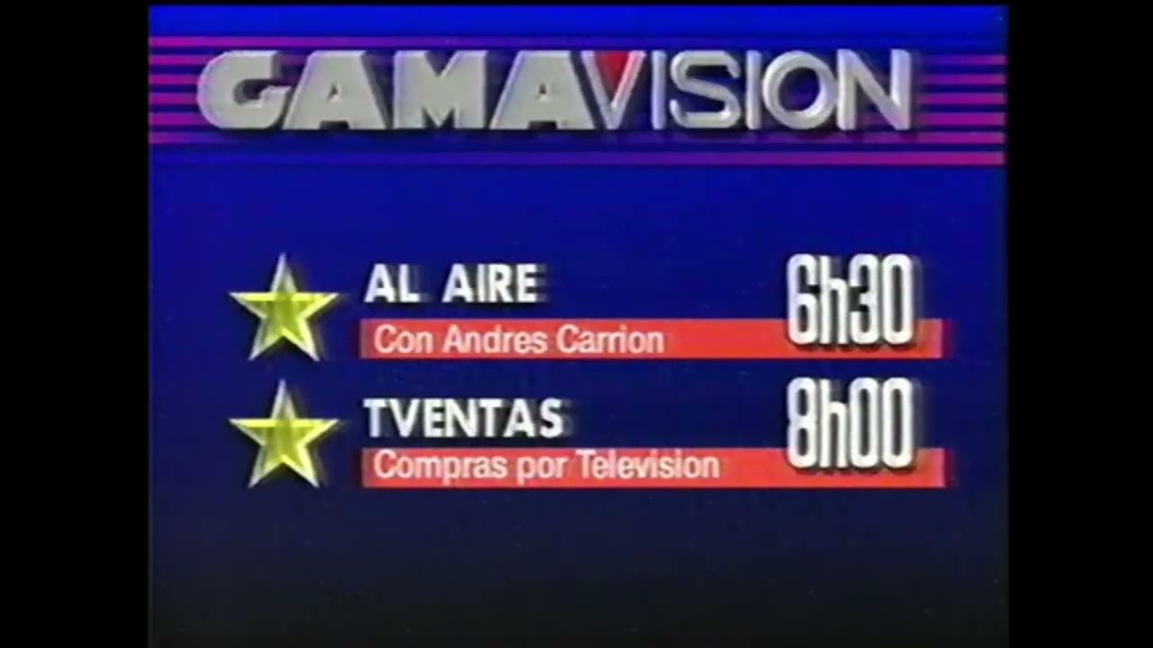 Ajustes de programación por cortes de energía eléctrica - Gamavisión Ecuador (1995)